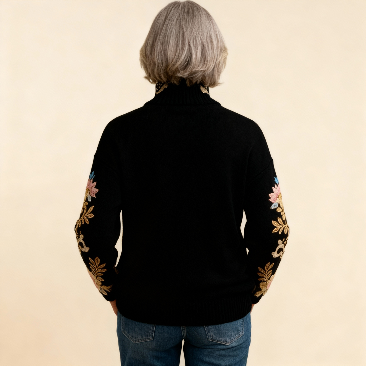 AVA | VINTAGE-BLUMENSTRICKPULLOVER