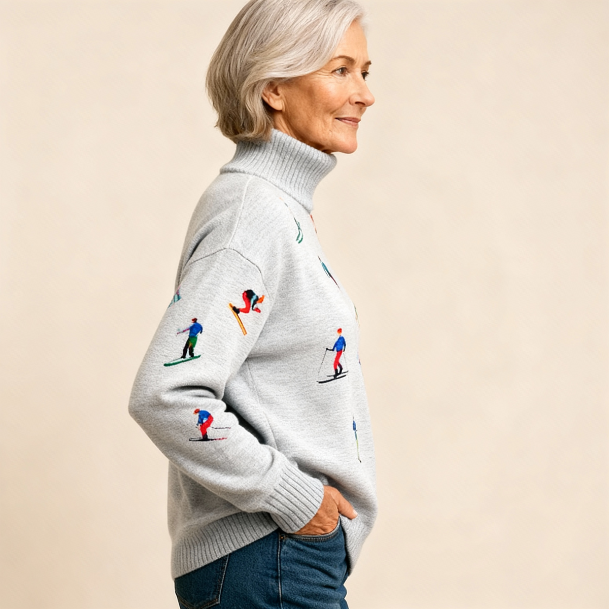 RUBY | SCHICKER STRICKROLLKRAGENPULLOVER