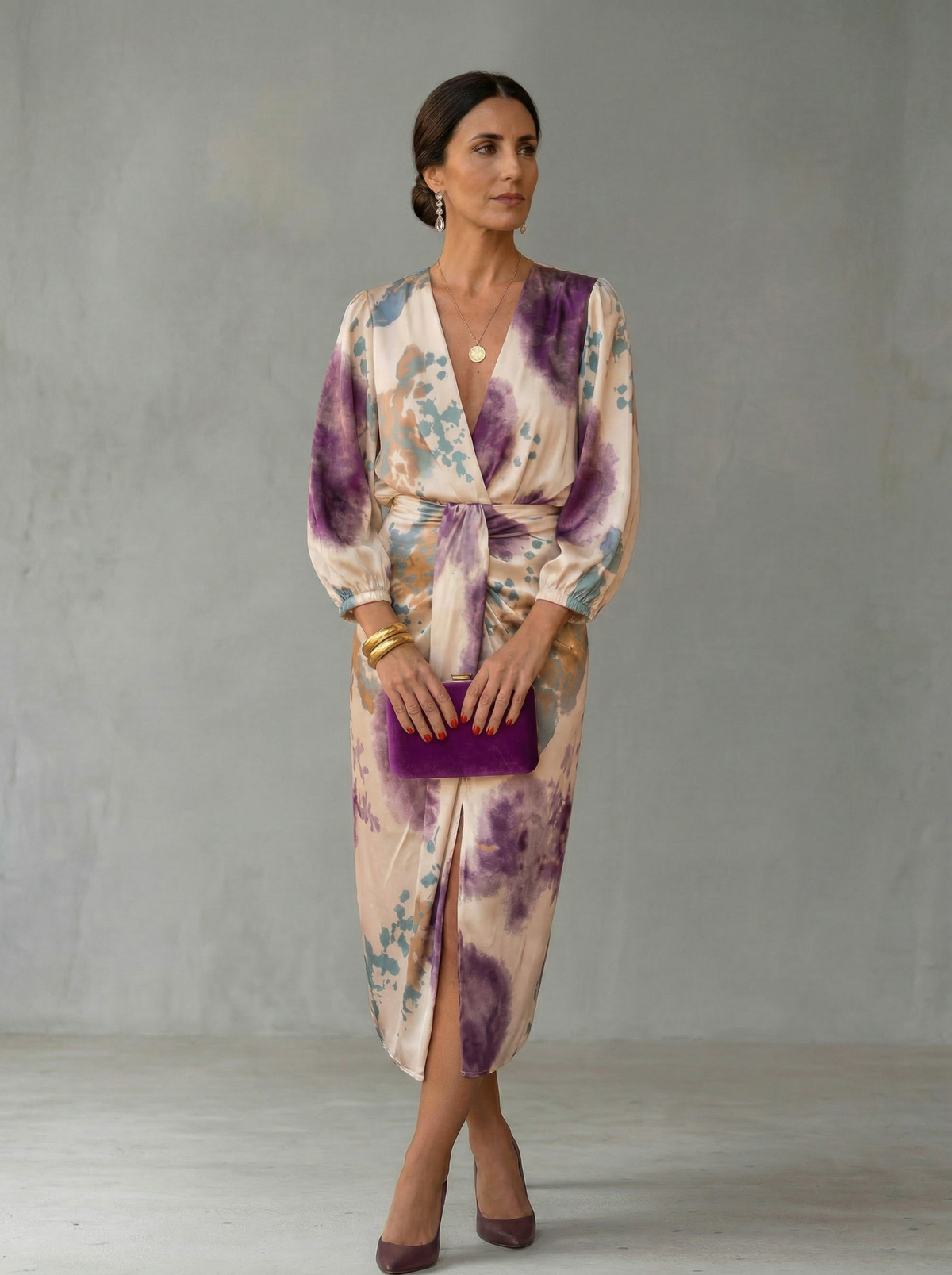 DIANA | ELEGANTES V-NECK-KLEID