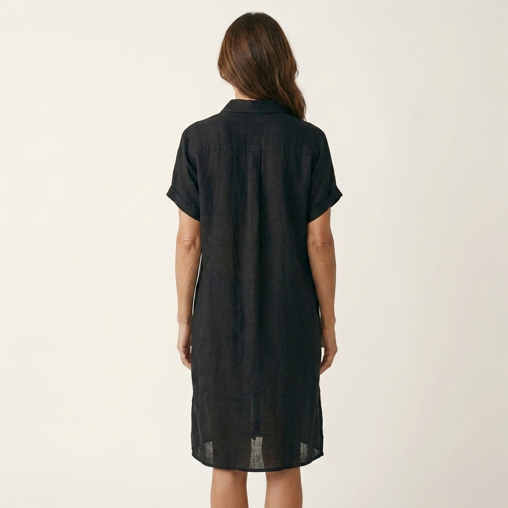 FLORENTINE | MIDI-HEMDBLUSENKLEID MIT UMGESCHLAGENEN ÄRMELN