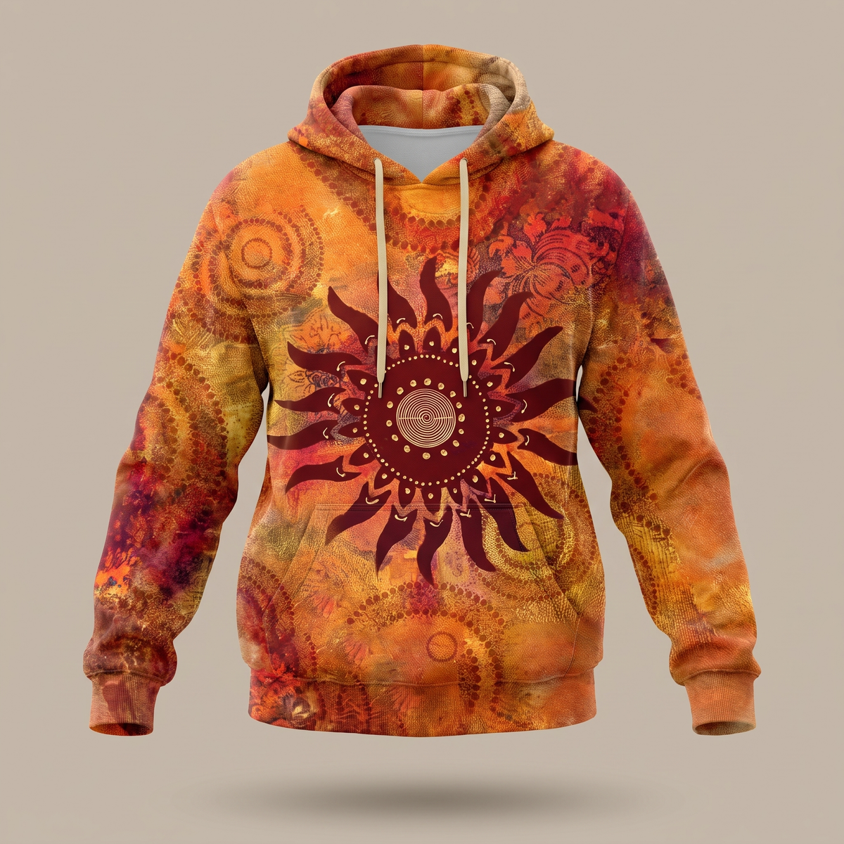 BRISENNA | RAINBOW-SUNBURST-GRAFIK-HOODIE