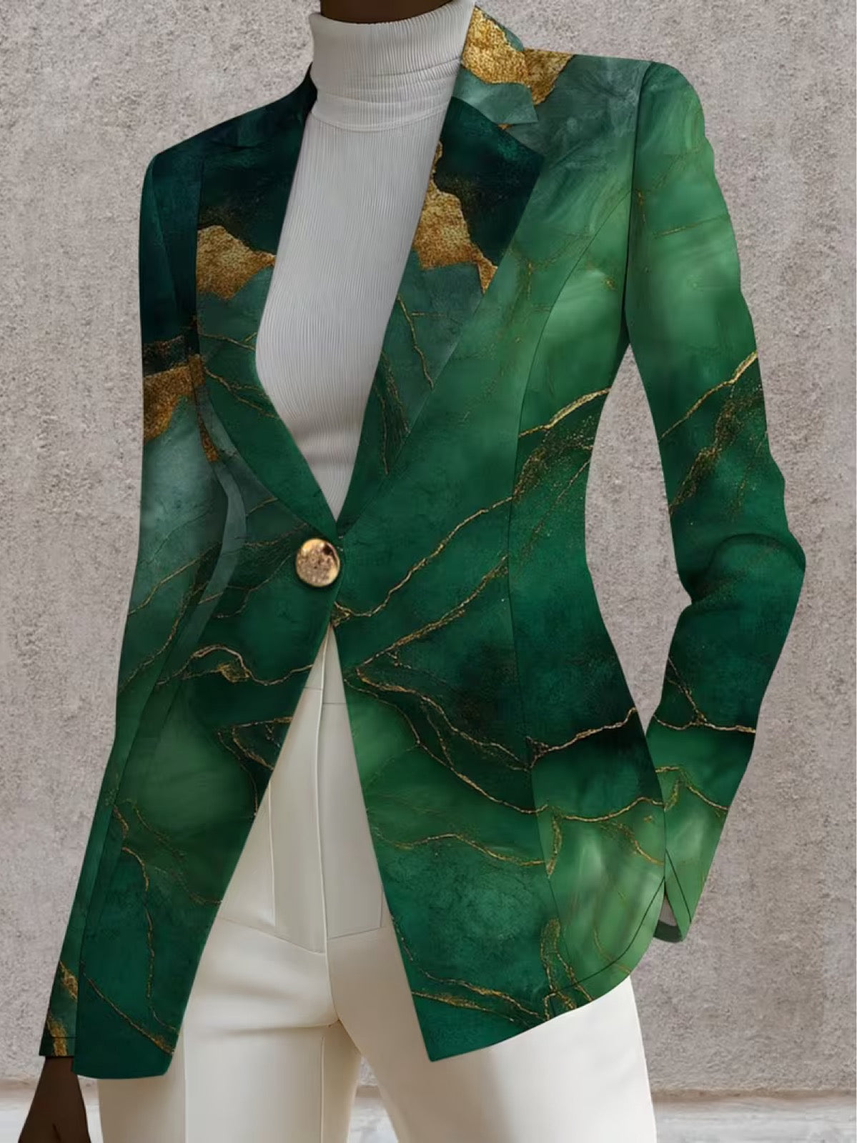 HONORINE | BLAZER AUS SMARAGD-MARMOR
