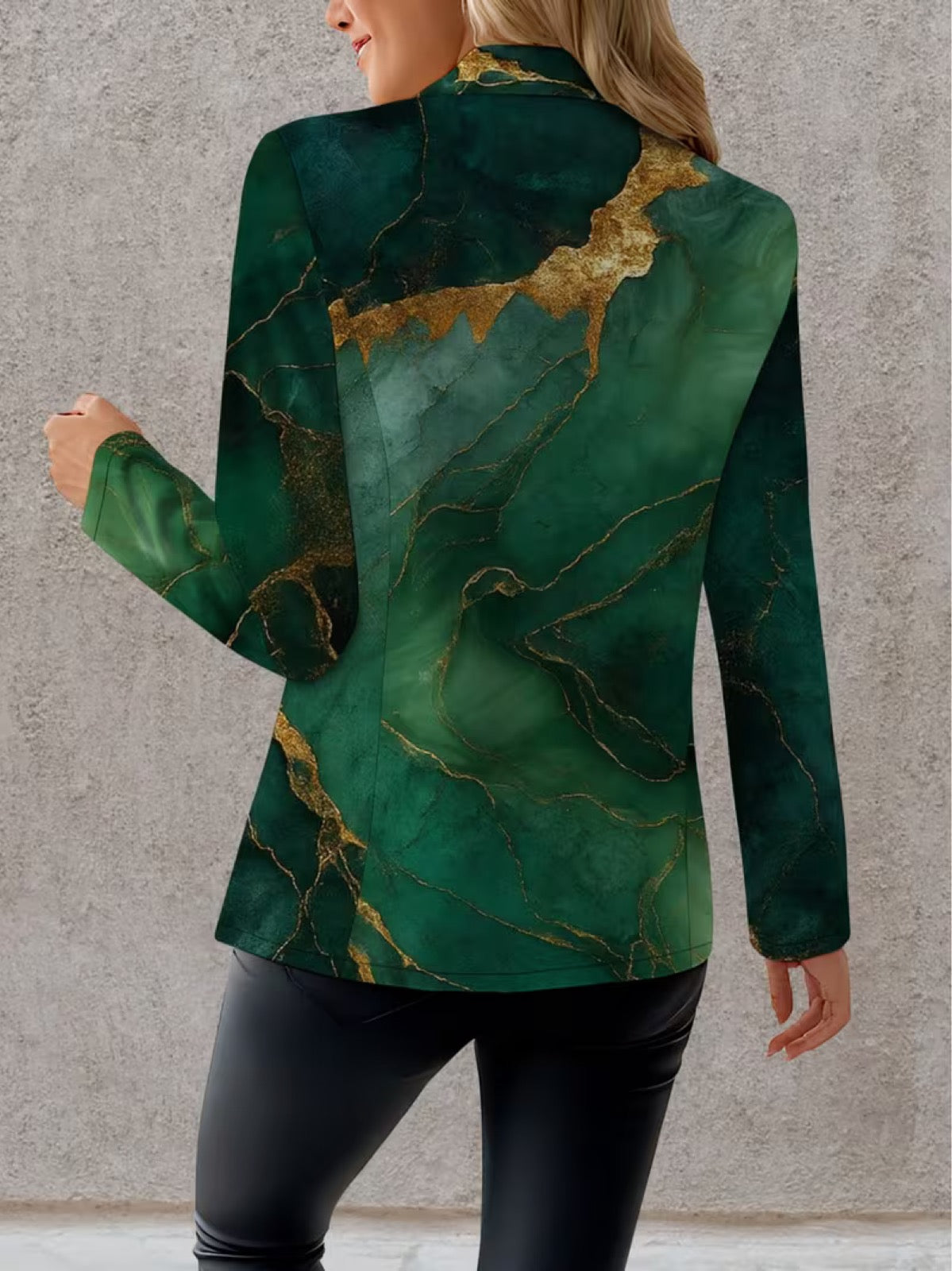 HONORINE | BLAZER AUS SMARAGD-MARMOR