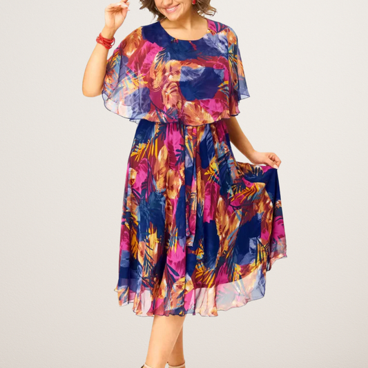 JUDITH | BEQUEMES CHIFFONKLEID IN ÜBERGRÖSSEN