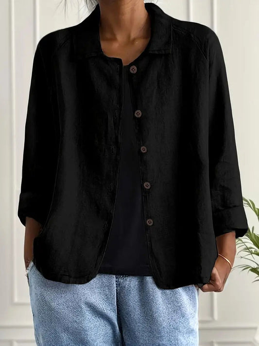 YSOLDE | KLASSISCHE SCHWARZE BLUSE