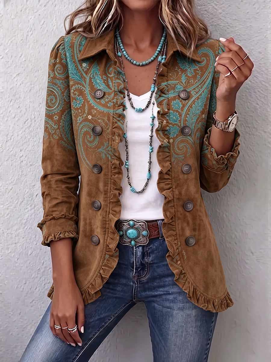 GOLDENRIDGE | RÜSCHENJACKE MIT PAISLEY-MUSTER