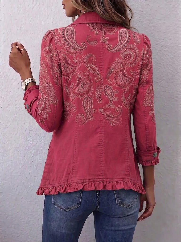 ANOUK | VINTAGE-JACKE MIT PAISLEY-MUSTER UND RÜSCHEN