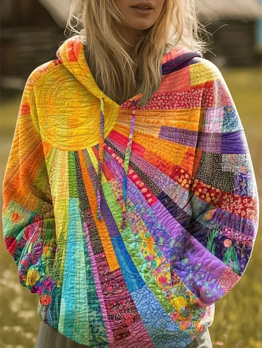 DAWNELLA | BÖHMISCHER MEHRFARBIGER PATCHWORK-HOODIE