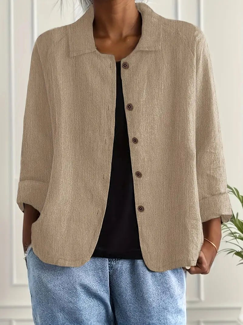 ADELHEID | SAND CRINKLE-BLUSE