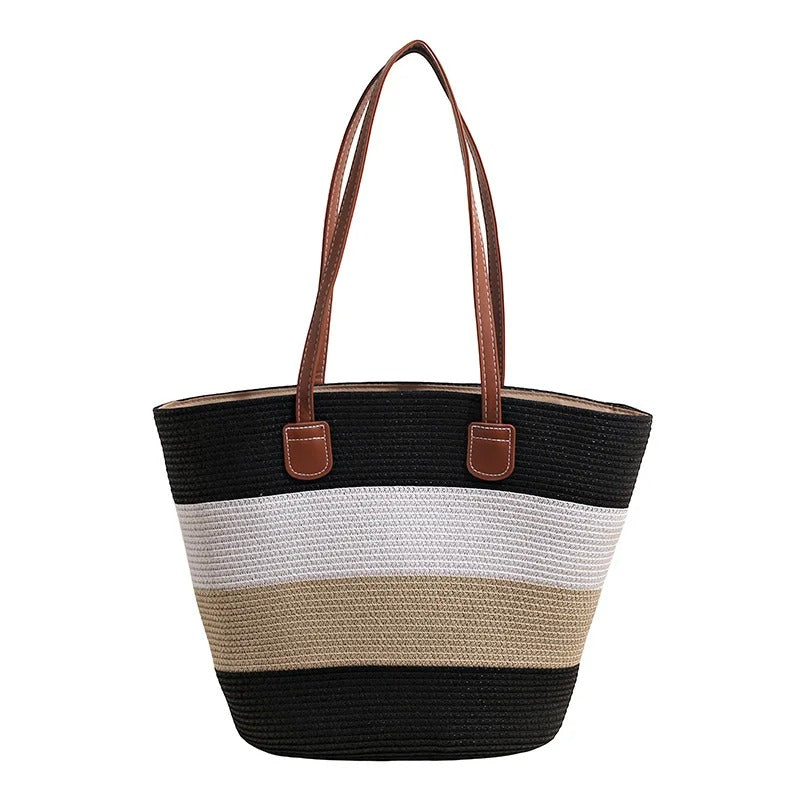 CORA | DIE FARBENFROHE TASCHE AUS GEFLOCHTENEM STROH