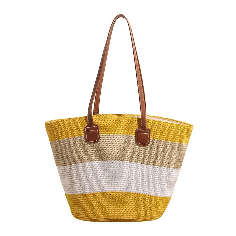 CORA | DIE FARBENFROHE TASCHE AUS GEFLOCHTENEM STROH